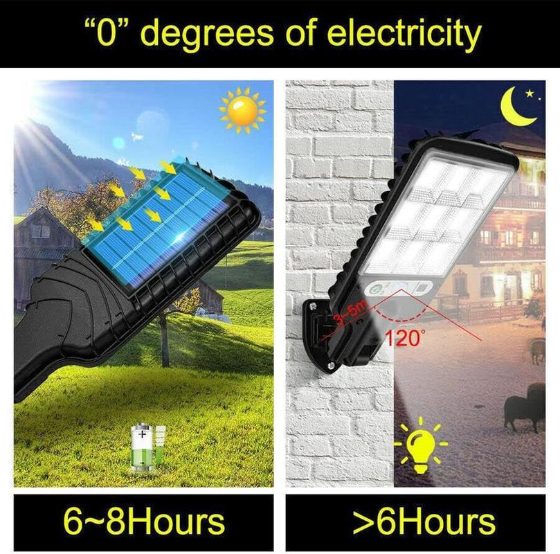 Solar Street Lights Motion Sensor Security Solar Flood Lights Outdoor Road Wall Lamp with 3 Lighting Modes for Front Door,Garden,Yard,Garage,Path