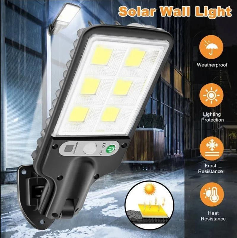 Solar Street Lights Motion Sensor Security Solar Flood Lights Outdoor Road Wall Lamp with 3 Lighting Modes for Front Door,Garden,Yard,Garage,Path