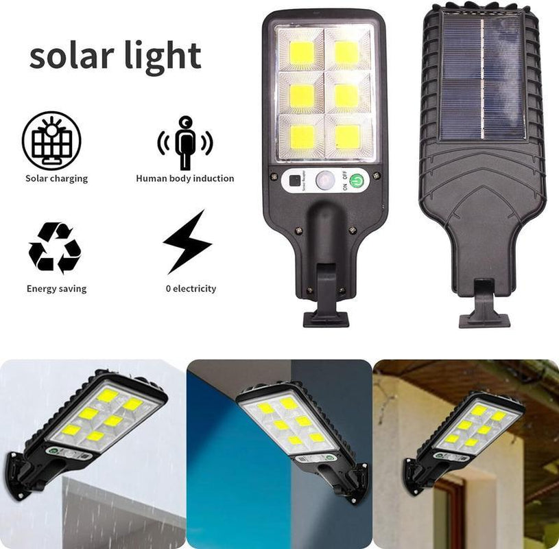 Solar Street Lights Motion Sensor Security Solar Flood Lights Outdoor Road Wall Lamp with 3 Lighting Modes for Front Door,Garden,Yard,Garage,Path