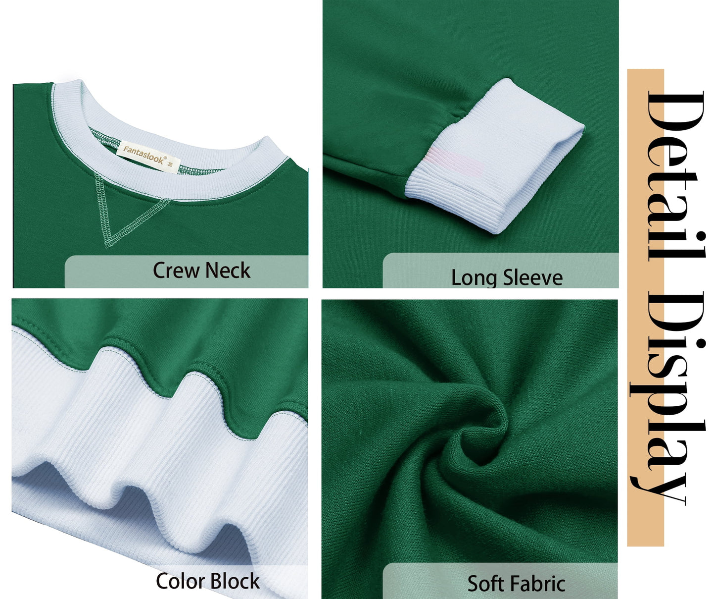 Color Block Sweatshirts for Women Crewneck Long Sleeve Oversized Pullover Tops Casual Fall Outfits