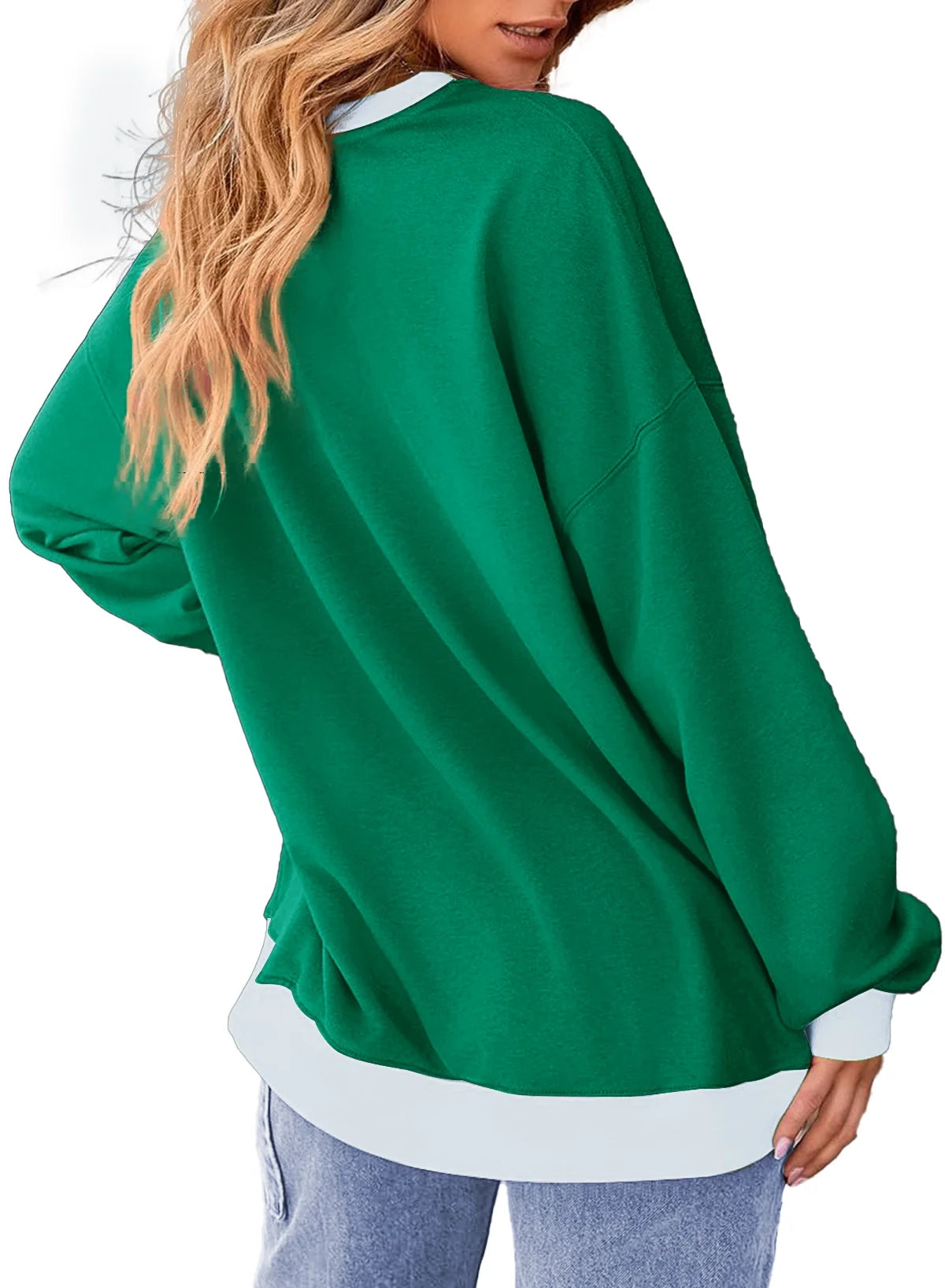 Color Block Sweatshirts for Women Crewneck Long Sleeve Oversized Pullover Tops Casual Fall Outfits