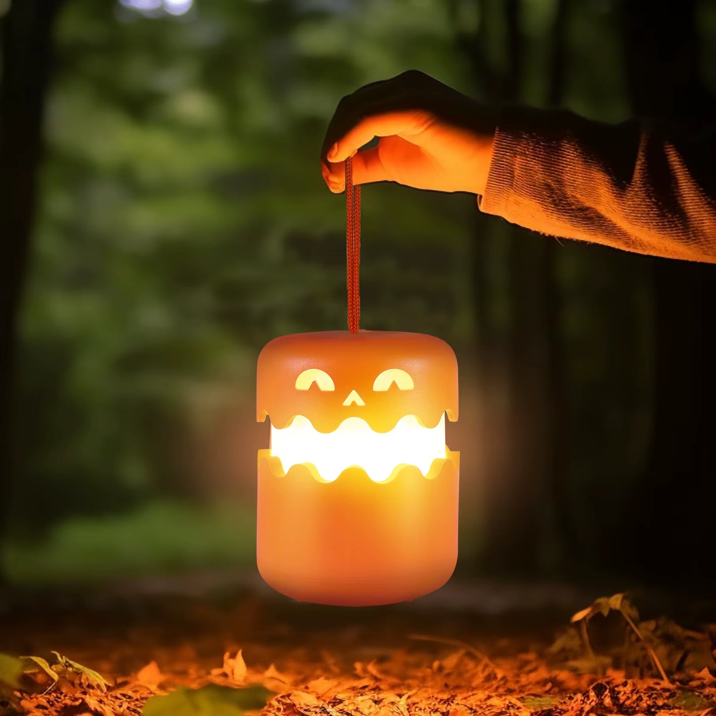 Halloween Night Light Foldable Pumpkin Lantern with Hanging Rope Halloween Party Decorations Atmosphere LED Night Light 할로윈
