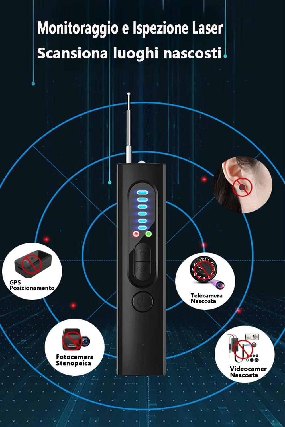 Microspy Detector, Frequency Jammer, Hidden Camera Detector, Wireless Spy Detector Hidden Camera Detector for Offices, Hotel